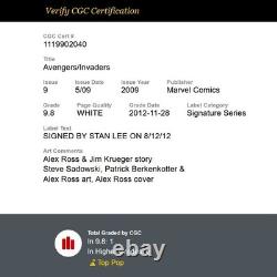 1 / 1 STAN LEE SIGNED SIGNATURE SERIES Avengers Invaders #9 CGC 9.8 SS Red Skull