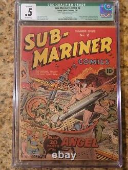 1941 Timely Marvel Sub-Mariner Comics 2 CGC. 5. WW2 Cover. 1st Stan Lee Story