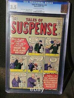 1962 Tales Of Suspense 34 Kirby & Ditko art. Stan Lee Story CGC 3.5
