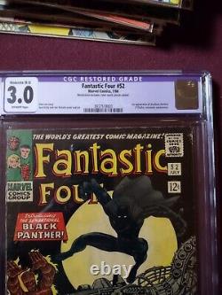 1966 FANTASTIC FOUR 52 1ST BLACK PANTHER MARVEL CGC 3.0 Silver Age BEST OFFER