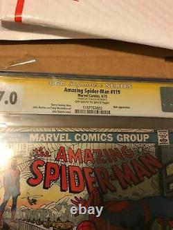 1973 Amazing Spider-man #119 Cgc 7.0 Ss Signed By Stan Lee Spidey Vs The Hulk