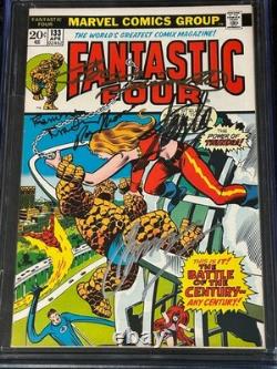 1973 Fantastic Four #133 CGC 9.0 Ramona Fradon, Joe Sinnott, Stan Lee +SIGNED x5