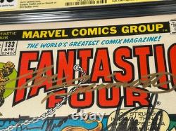 1973 Fantastic Four #133 CGC 9.0 Ramona Fradon, Joe Sinnott, Stan Lee +SIGNED x5