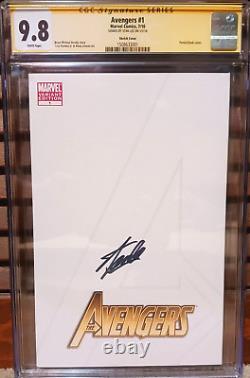 2010 Avengers #1 Signed Stan Lee CGC 9.8 Marvel MCU Blank Sketch Cover Comic