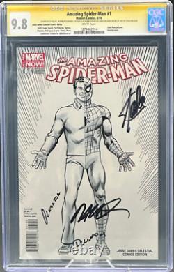 2014 AMAZING SPIDER-MAN #1 Signed Stand Lee, Ramos, Olazaba, & Delgado CGC 9.8