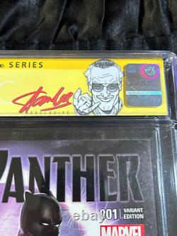 2016 Black Panther #1 CGC 9.8 with White Pages SIGNED Stan Lee Collectibles/MEFCC