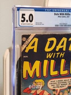 A Date With Millie # 7 From 1957 Stan Lee Dan DeCarlo CGC Graded 5.0 VG-Fine