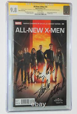 ALL NEW X-MEN #19 Stan Lee & Cast Signed CGC SS 6X 9.8 AGENTS of SHIELD PHOTO WT