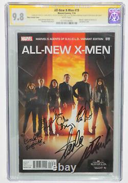 ALL NEW X-MEN #19 Stan Lee & Cast Signed CGC SS 6X 9.8 AGENTS of SHIELD PHOTO WT