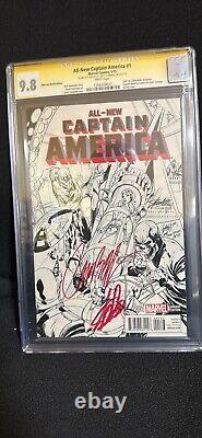 ALLL-NEW CAPTAIN AMERICA Variant #1 2x SS Stan Lee & Scott Campbell cgc 9.8