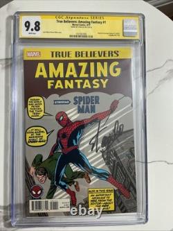 AMAZING FANTASY 1. A. F. 15 True Believers SIGNED STAN LEE CGC 9.8 1st Spiderman