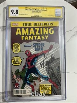 AMAZING FANTASY 1. A. F. 15 True Believers SIGNED STAN LEE CGC 9.8 1st Spiderman