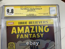 AMAZING FANTASY 1. A. F. 15 True Believers SIGNED STAN LEE CGC 9.8 1st Spiderman