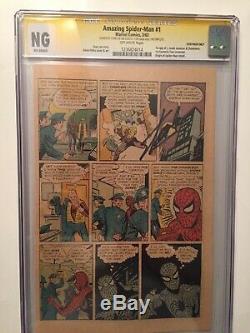 AMAZING SPIDER-MAN 1 CGC NG 15th Page Signed By STAN LEE