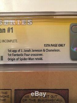 AMAZING SPIDER-MAN 1 CGC NG 15th Page Signed By STAN LEE