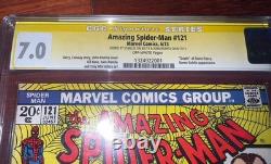 AMAZING SPIDER-MAN 121 CGC 7.0 Death Gwen Stacy Signed by Stan Lee & John Romita
