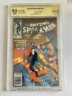 AMAZING SPIDER-MAN #252 CBCS 9.2 WP 1st BLACK COSTUME NEWSSTAND SIGNED STAN LEE