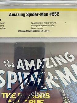 AMAZING SPIDER-MAN #252 CBCS 9.2 WP 1st BLACK COSTUME NEWSSTAND SIGNED STAN LEE