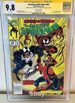 AMAZING SPIDER-MAN #362 CGC 9.8 NEWSSTAND 2x SIGNED by Stan Lee & Todd MCFARLANE