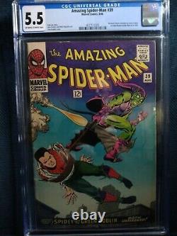 AMAZING SPIDER-MAN #39 (1966) CGC 5.5 OWithW 1st Romita + Goblin Revealed KEY BOOK