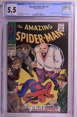 AMAZING SPIDER-MAN #51 CGC 5.5 W 2nd app. Kingpin/1st cover 8/1967 Marvel
