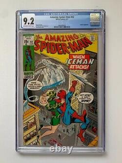 AMAZING SPIDER-MAN #92, CGC 9.2, Marvel Comics, Iceman appearance
