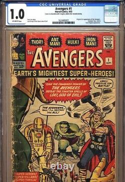 AVENGERS #1 CGC 1.0, Loki, Stan Lee, Jack Kirby, Marvel Comics 1963