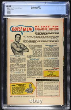 AVENGERS #13 cgc 8.0 OWithW Pages Marvel/1965