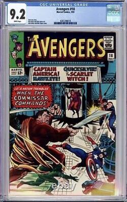 AVENGERS #18 STAN LEE (1965) CGC 9.2 1st Appearance, Silver Age