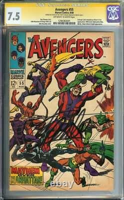AVENGERS #55 CGC 7.5 OWithWH PAGES // SIGNED BY STAN LEE MARVEL COMICS 1968