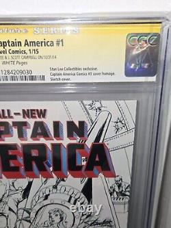 All-New Captain America #1 CGC 2x Signature Autograph STAN LEE J. SCOTT CAMPBELL