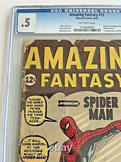 Amazing Fantasy #15 CGC 0.5 OW 1st Spider-Man 1962 Marvel BEST Presenting Copy