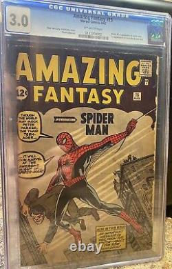 Amazing Fantasy #15 CGC 3.0 Stan Lee Signed AF15 1st Appearance of Spider-Man