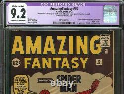 Amazing Fantasy #15 CGC 9.2 1st app SPIDER-MAN, Uncle Ben, Aunt May HOLY GRAIL