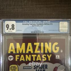 Amazing Fantasy #15 Facsimile CGC 9.8 Spider-Man Stan Lee Ditko Kirby NO BARCODE