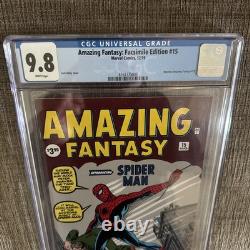 Amazing Fantasy #15 Facsimile CGC 9.8 Spider-Man Stan Lee Ditko Kirby NO BARCODE