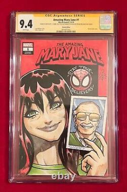 Amazing Mary Jane 1 CGC 9.4 Stan Lee Sketch by J J Kirby Colors by Edgar Delgado