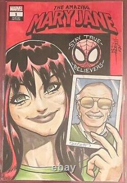 Amazing Mary Jane 1 CGC 9.4 Stan Lee Sketch by J J Kirby Colors by Edgar Delgado