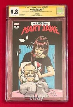 Amazing Mary Jane 1 CGC 9.8 Stan Lee Sketch by J J Kirby Colors by Edgar Delgado