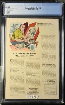 Amazing SPIDER-MAN #18 (1964) CGC 7.5 MARVEL 3RD SANDMAN APP Stan Lee Spiderman