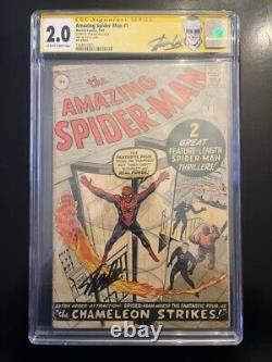 Amazing Spider-Man 1 1963 UK Pence Edition CGC 2.0 Signed By Stan Lee