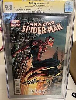 Amazing Spider-Man #1 (2014) CGC 9.8 Signed by Stan Lee & Neal Adams