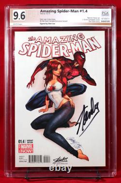 Amazing Spider-Man #1.4 PGX 9.6 NM+ Near Mint+ color Var signed STAN LEE +CGC