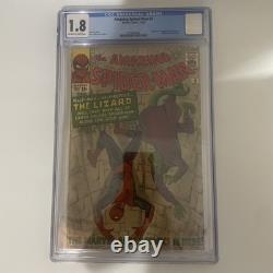 Amazing Spider-Man #1.8 CGC 1.8 1st The Lizard Dr Curtis Connors Silver Age