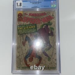 Amazing Spider-Man #1.8 CGC 1.8 1st The Lizard Dr Curtis Connors Silver Age
