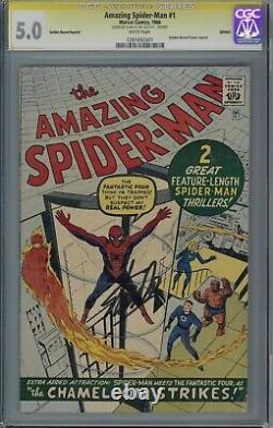 Amazing Spider-Man #1 (Marvel) Golden Record Reprint CGC 5.0 SS Stan Lee Sig GRR