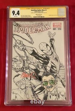 Amazing Spider-Man 1 Sketch CGC 9.4 Signed by Ramos & Sketch of Stan Lee Only 10