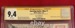 Amazing Spider-Man 1 Sketch CGC 9.4 Signed by Ramos & Sketch of Stan Lee Only 10