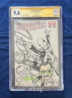 Amazing Spider-Man 1 Sketch CGC 9.6 Signed by Ramos & Sketch of Stan Lee Only 10