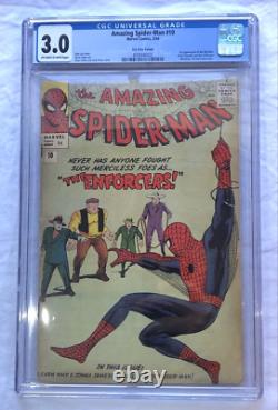Amazing Spider-Man #10 CGC 3.0 (1964 U. K. Pence Variant) 1st App Enforcers Rare